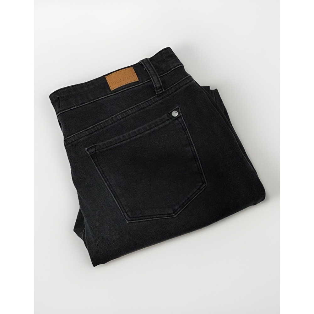 Judy Blue Skinny Fit Jean Women's 15/32 Black Denim Mid Rise Stretch Slim Leg